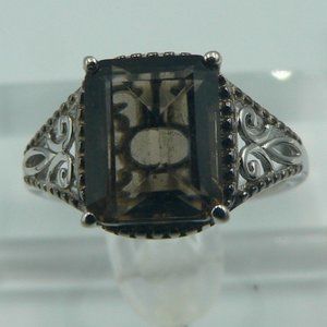 Sz 7 Genuine Brazilian Smoky Quartz Ring